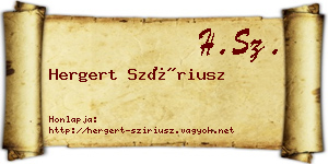 Hergert Szíriusz névjegykártya
